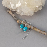 Minimalist Drop Earring Sterling Silver and Turquoise