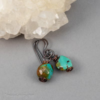 Brown Matrix Turquoise Earrings in Copper