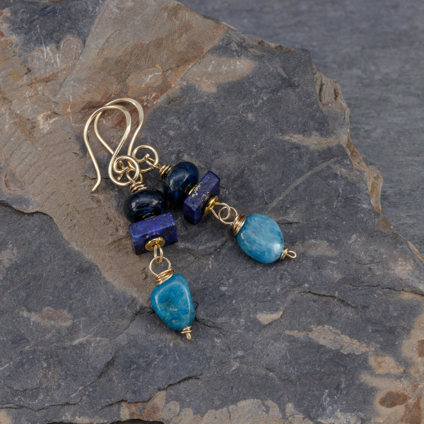 Apatite and Lapis Earrings