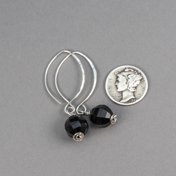 Handcrafted Silver Earrings with Black Onyx