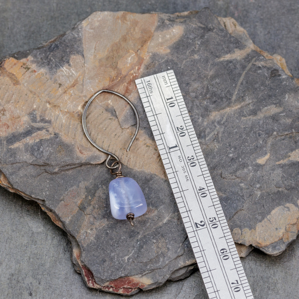 Chalcedony Dangle Earrings are 1.75 Inches Long