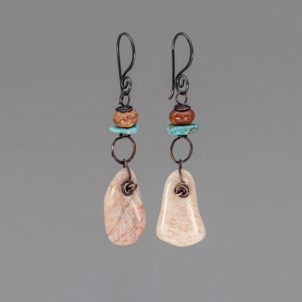 Natural Stone Dangle Earrings with Colorado Found Stones
