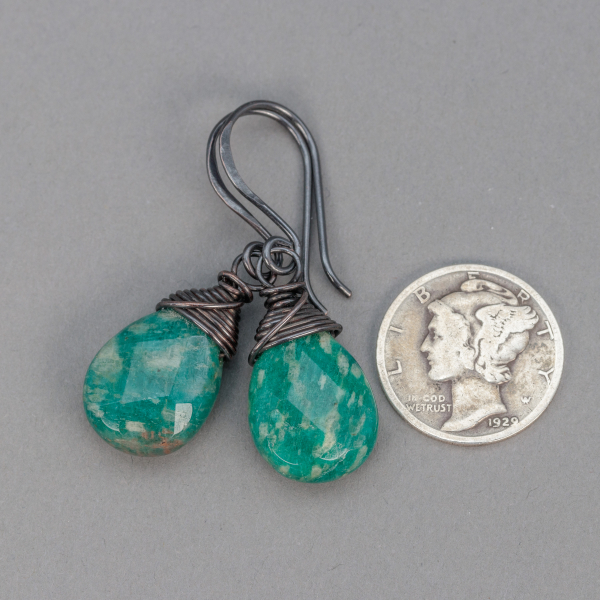 Amazonite Drop Earrings are 1.5 Inches Long