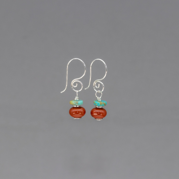 Dainty Earrings Sterling Silver and Natural Stones