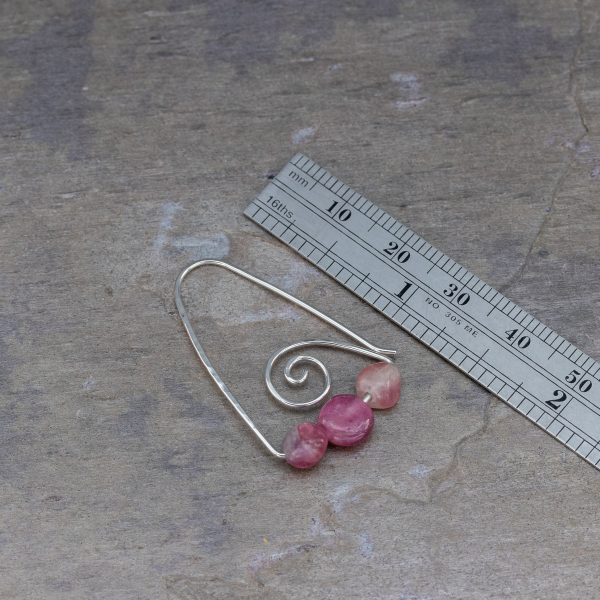 Pink Tourmaline Earrings are 1.25 Inches Long