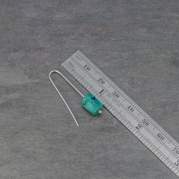 Chrysocolla Geometric Earrings are 1.25 Inches Long