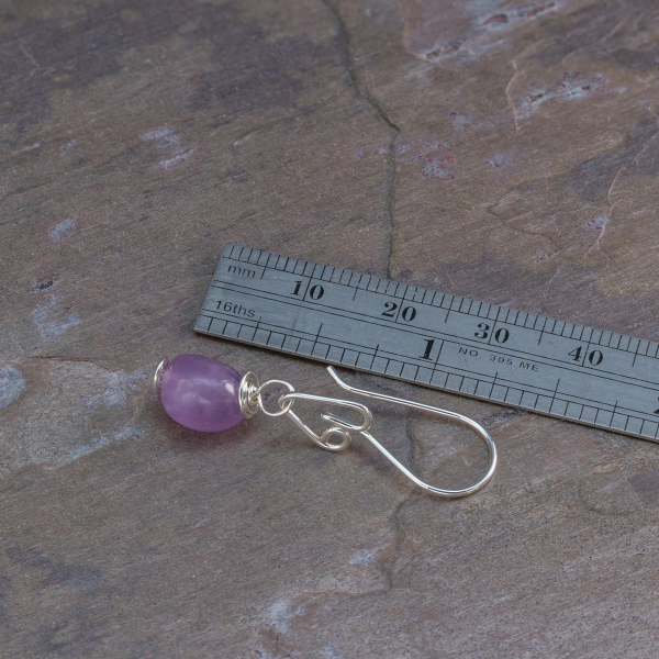 Purple Pebble Earrings are 1.375 Inches Long