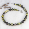 Bright Green and Black Stone Necklace