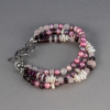 Pink Stone Bracelet with Pearls