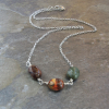 Minimalist Necklace with Jasper Pebbles