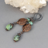 Mint Green Stone Earrings in Copper