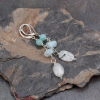Aquamarine Moonstone and Amazonite Dangle Earrings