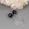 Sterling Silver Earrings with Black Onyx Gemstones
