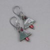 Green Stone Yule Earrings are 1.625 Inches Long