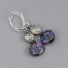 Purple Stone and Silver Bead Earrings
