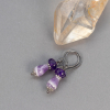 Small Purple and Purple with White Stone Drop Earrings