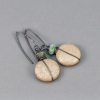 Fossil Coral Earrings with African Turquoise (Jasper)