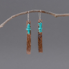 Southwest Earrings, Textured Copper and Turquoise