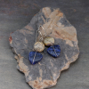 Sodalite Earrings with Beige Jasper Stones