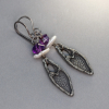 Sterling Silver Pewter and Gemstone Earrings