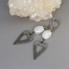 Heart Dangle Earrings with Pearls