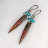 Carico Lake Turquoise and Red Creek Jasper Earrings in Sterling Silver