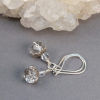 Petite Beaded Drop Earrings with Real Quartz Gemstones in Silver