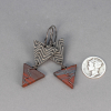 Pewter and Jasper Triangle Earrings are 2 Inches Long