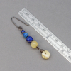 Blue and Yellow Dangle Earrings are 2.75 Inches Long