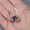 Lapis, Turquoise, and Orange Agate Earrings