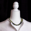 15.5 Inch Beaded Necklace with Big Stone Beads Shown on Mannequin
