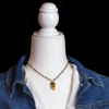 Short Necklace with Autumn Colors and Jasper Leaf on a Size 6 Mannequin