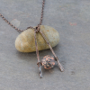 Red Leopardskin Jasper Necklace in Antiqued Copper