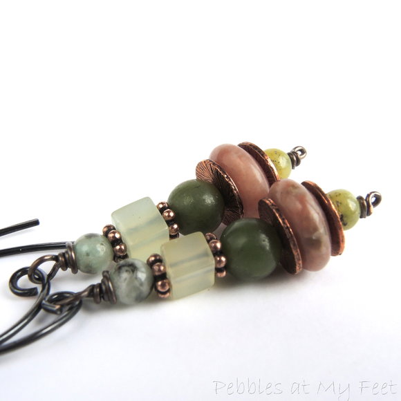 Serpentine and Jasper Earrings
