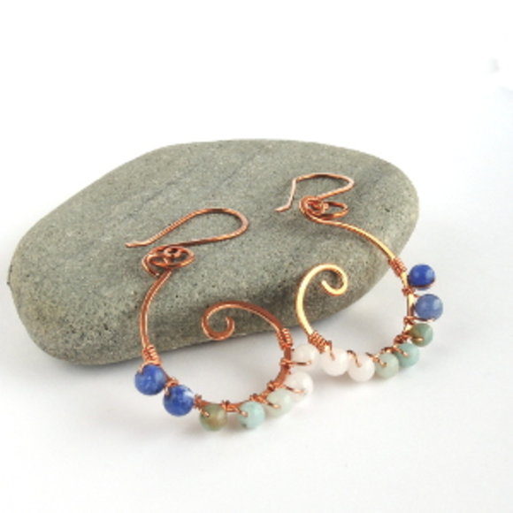 Sea Color Ombre Wave Earrings