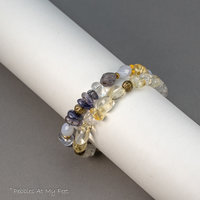 Yellow and Blue Gemstone Double Strand Bracelet