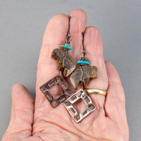 Long Dangle Earrings in a Western Style, Buffalo Earrings