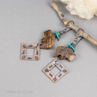 Long Dangle Earrings in a Western Style, Buffalo Earrings