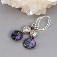 Charoite Earrings in Sterling Silver