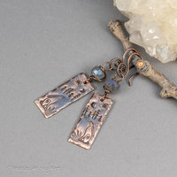 Evening Nature Scene Labradorite Dangle Earrings