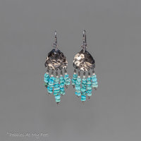 Hammed Silver Chandelier Earrings with Turquoise Gemstones