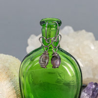 Niobium Heart Earrings with Cacoxenite in Amethyst Stones