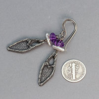Rustic Heart Dangle Earrings Measure 2.25 Inches Long