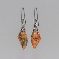 Red and Gray Jasper Earrings