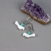 Fetish Style Carved Birds Earrings