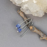 Small Drop Earrings with Blue Sodalite Stone
