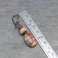 Sonoran Dendritic Rhyolite Earrings are 2.25-inches Long