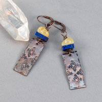 Lapis Copper Dangle Earrings
