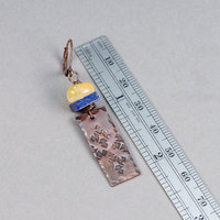 Yellow and Blue Stone Earrings are 2.125 Inches Long