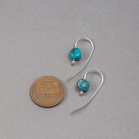 Minimalist Drop Earring Sterling Silver and Turquoise